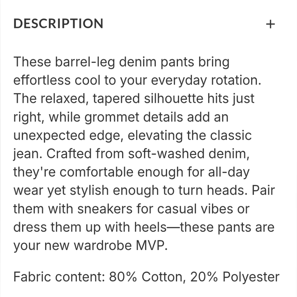 Washed Grommet Barrel Jeans - Picture 4 of 4